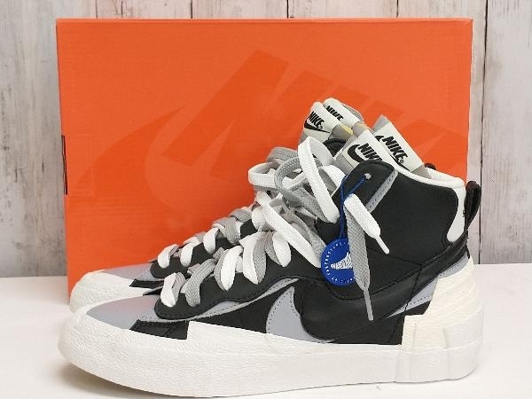 【鑑定済み】【タグ付き】NIKE×SACAI BLAZER MID BLACK WOLF GREY/スニーカー/ナイキ×サカイ/ブレーザー/BV0072-002/25.5cm_画像1