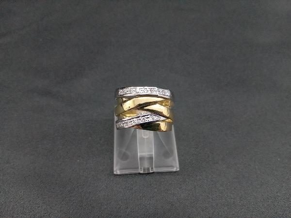 美品 Pt900×K18 ダイヤモンド0.21ct 14.5号 9.7g 店舗受取可