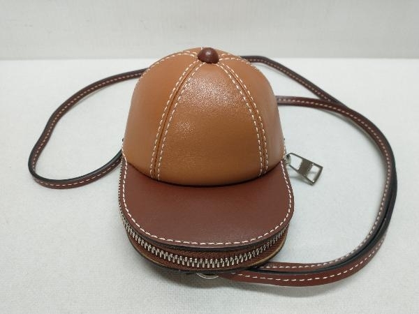 JW ANDERSON ジェイダブリューアンダーソン MINI CAP BAGS クロスボディバッグ ポーチ レザー ブラウン_画像1