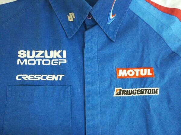SUZUKI MOTOGP BUTTON DOWN PATCH SHIRT BLUE スズキMOTOGP レーシング ボタンダウンシャツ ブルー サイズXXLの画像3