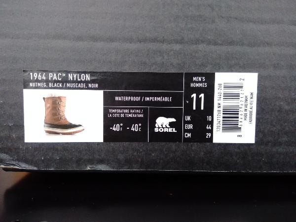  сапоги SOREL 1964 pac nylon NUTMEG black MUSCADE NOIR 29cm с ящиком товар с биркой вода устойчивый 