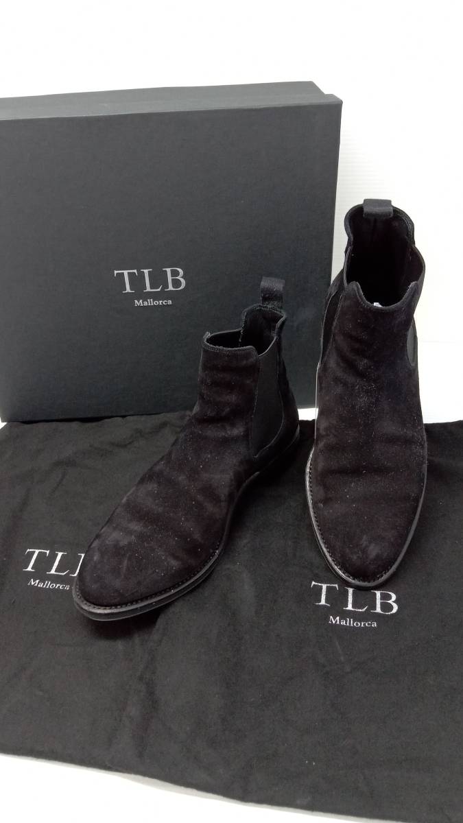 ★ TLB ティーエルビー サイドゴア ブーツ スエード 672モデル 保存袋あり 箱あり サイズUK7(25.5m) ブラック 通年