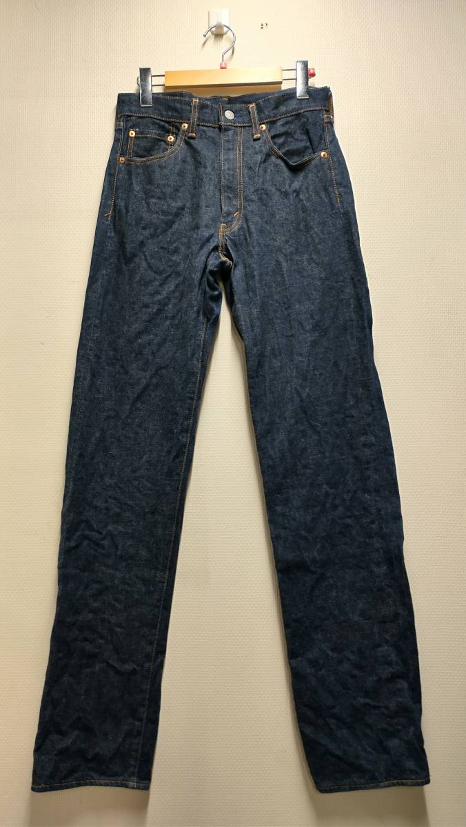 LEVI’S 502-XX ジーンズ BIG E 復刻 日本製 TALONジップ 赤耳 紙パッチ ブルー W28 店舗受取可_画像1