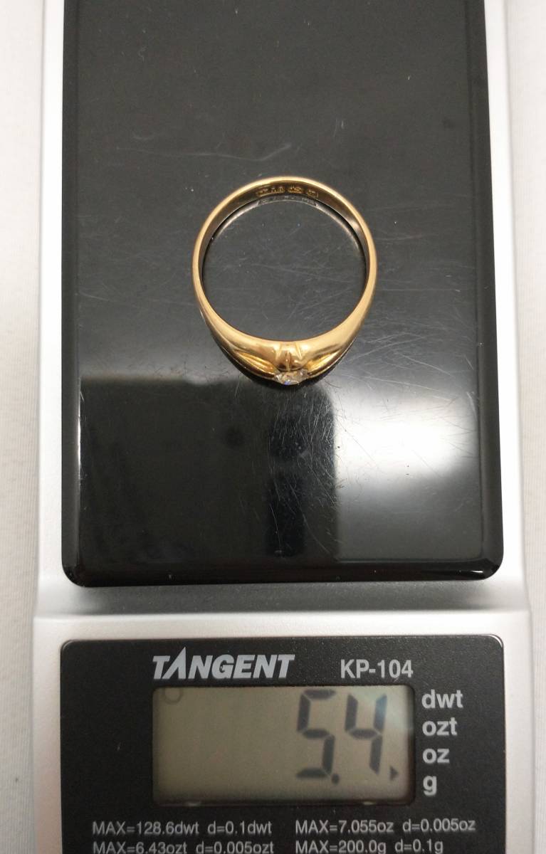 K18 ゴールド 15.5号 ダイヤモンド付き 5.40g リング_画像6