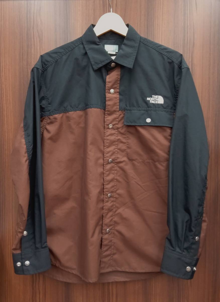 THE NORTH FACE／ノースフェイス／長袖シャツ ／NR11961／ロングスリーブヌプシシャツ／22SS／Sサイズ／ブラック・ブラウン_画像1