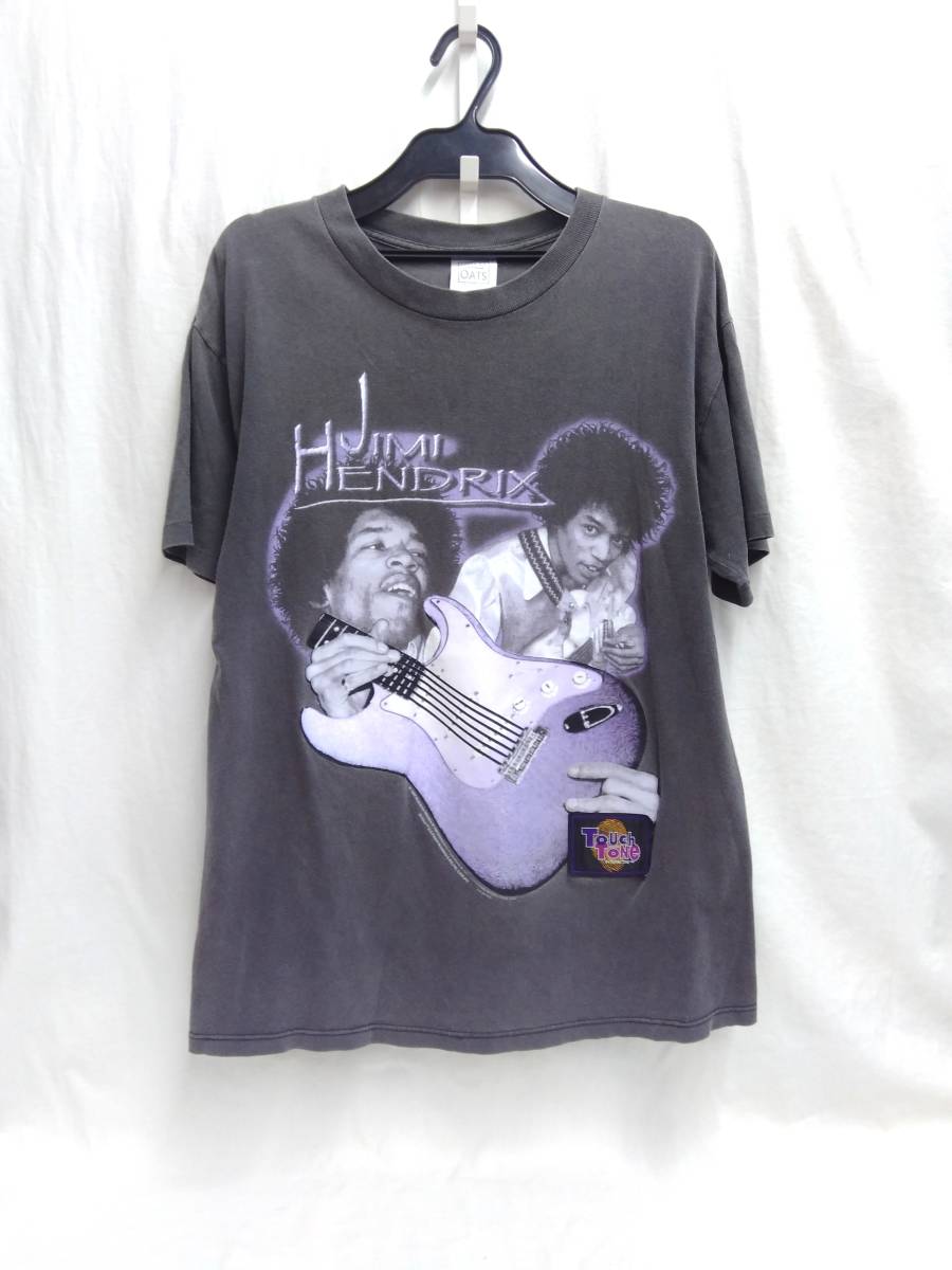 [90s] WILD OATS JIMI HENDRIX ワイルドオーツ ジミヘンドリックス 半袖Tシャツ グレー M プリント ヴィンテージ 古着 店舗受取可