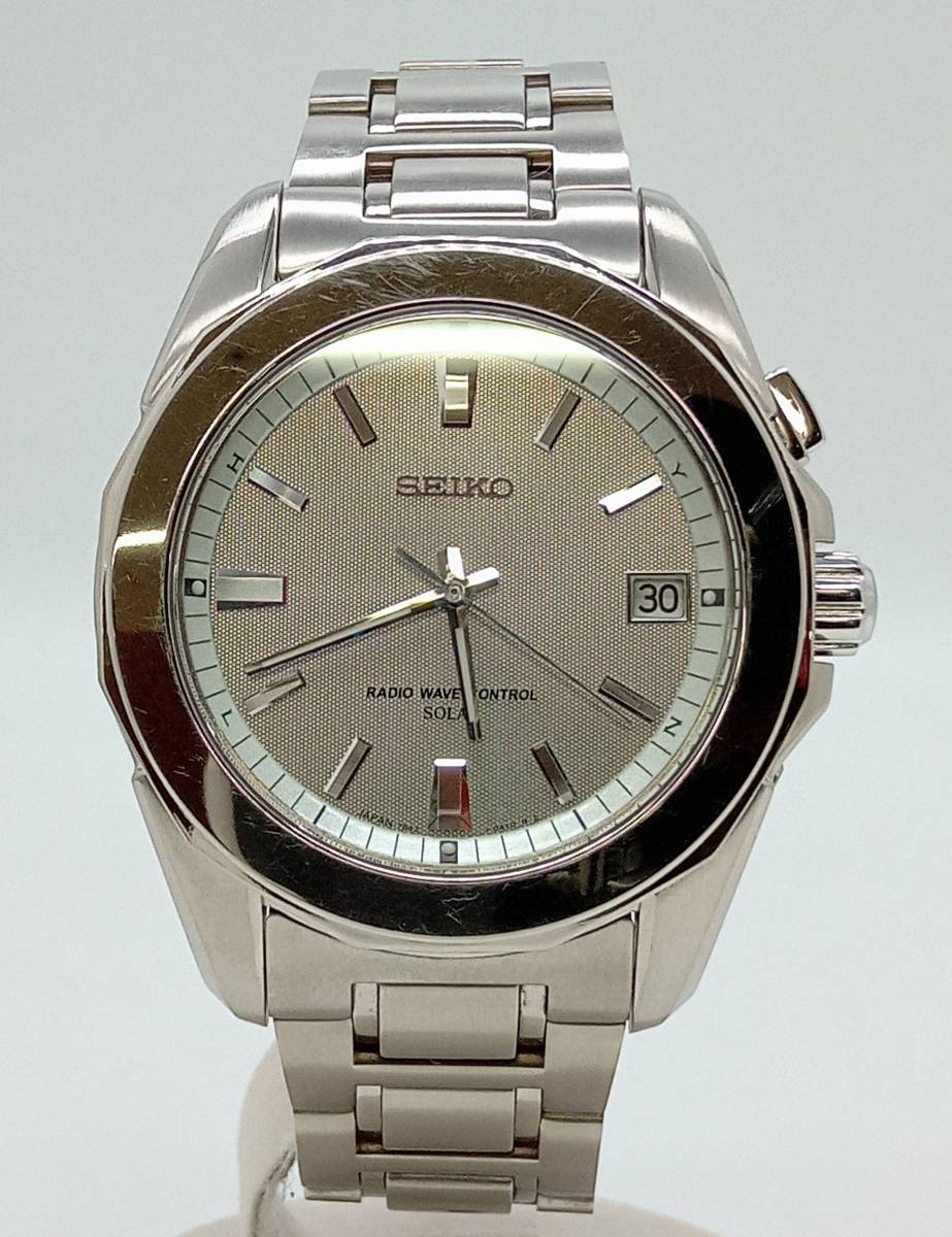 SEIKO セイコー BRIGHTZ ブライツ 7B42-0AG0 銀文字盤 チタン 電波ソーラー メタルバンド 腕時計