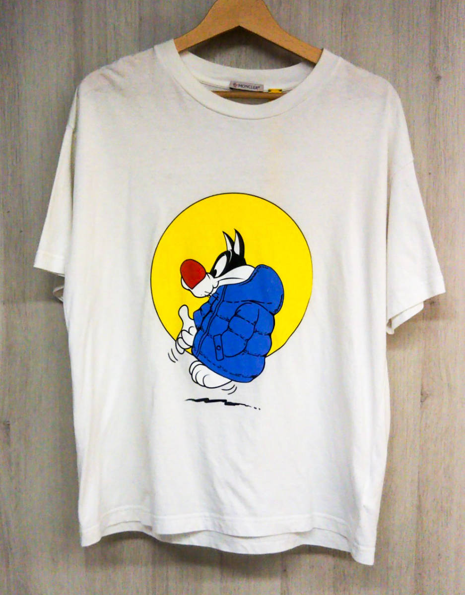 MONCLER GENIUS 1 JW ANDERSON モンクレール ジーニアス SYLVESTER THE CAT 半袖Tシャツ [8C70210] ホワイト 20AW イタリア製 メンズ [XS]_画像1