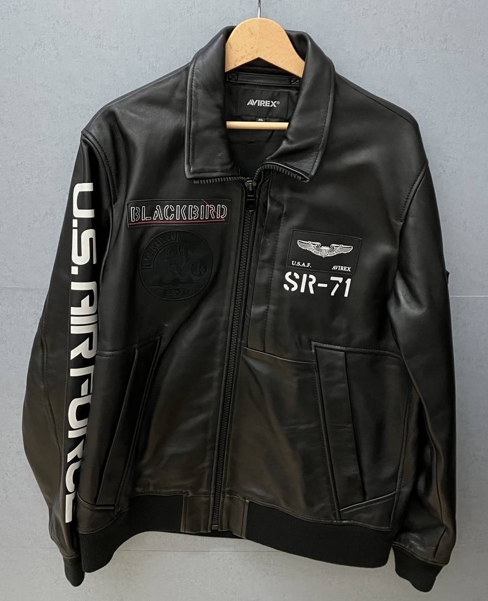 AVIREX アヴィレックス シングルライダース BLACK BIRD 6101042 ラムレザー ブラック 2XL アウター