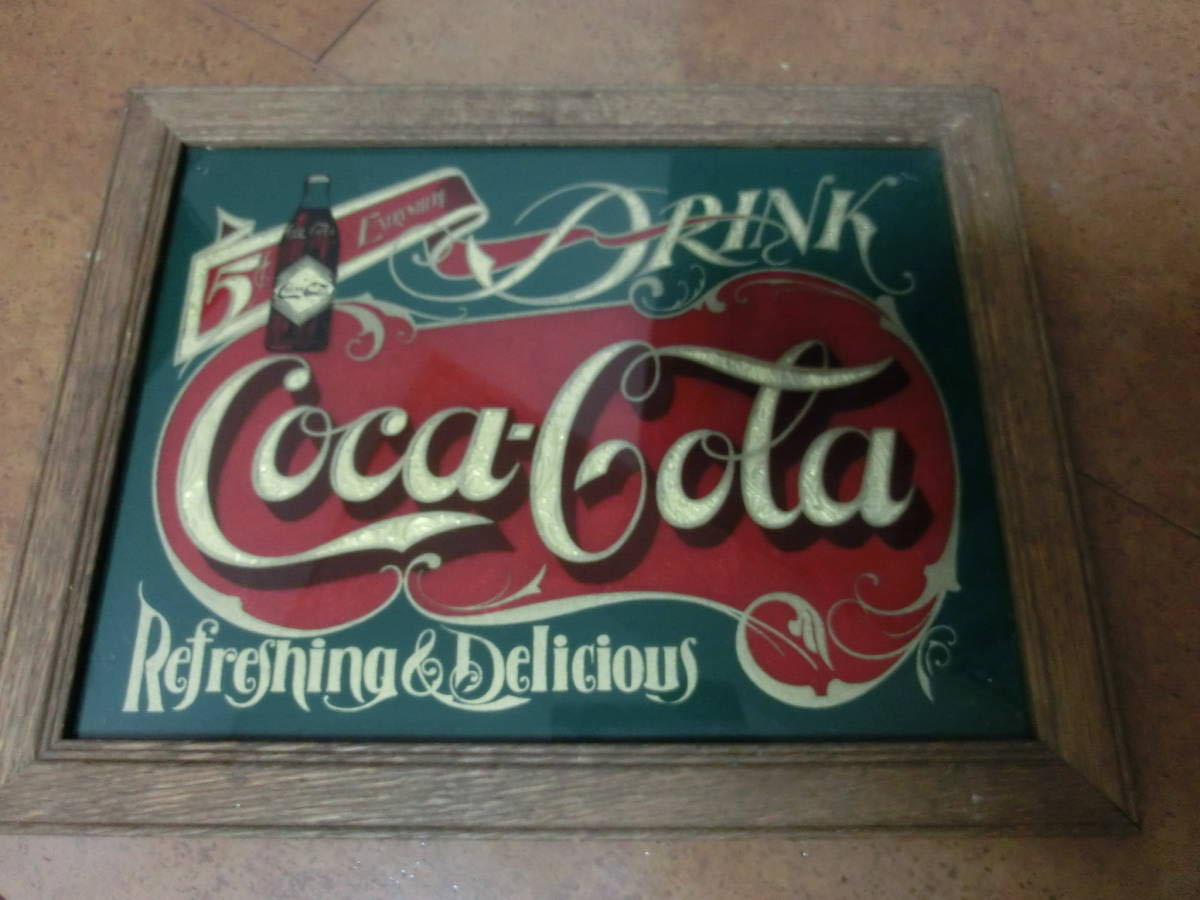 USヴィンテージ Coca Cola コカ・コーラ ガラス絵看板 - JChere雅虎
