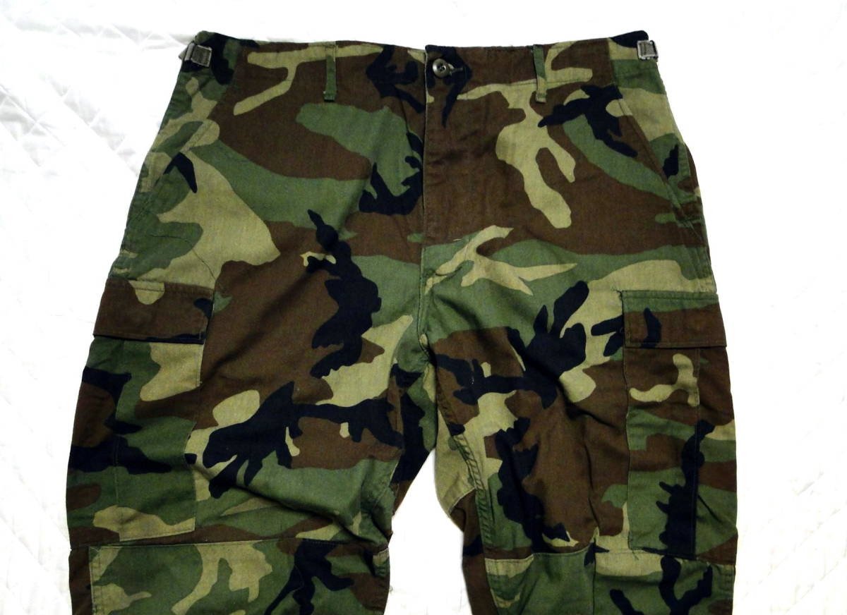 80\'s US ARMY cargo combat брюки Woodland Camouflage Pattern Combat Trousers Pants Large-Regular Youth do включая доставку 