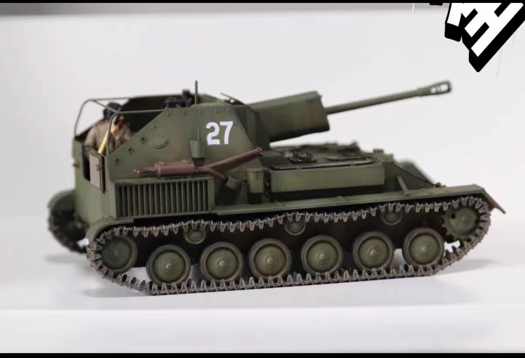 1/35 ソビエト 重自走砲 SU-76M 塗装済完成品 第二次世界大戦 フィギュア人形兵士