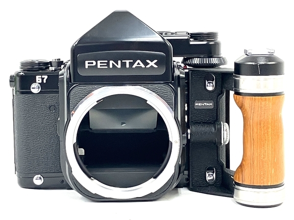 PENTAX 67 ペンタックス 中判カメラ ボディ 木製グリップ付き ジャンク