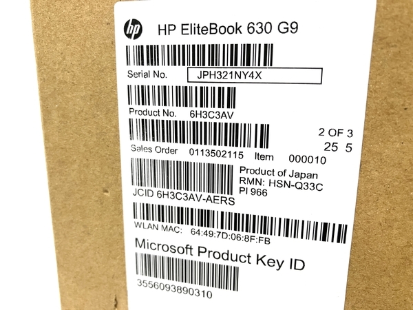 HP EliteBook 630 G9 Notebook PC i5-1235U 16GB SSD 512GB 13.3インチ