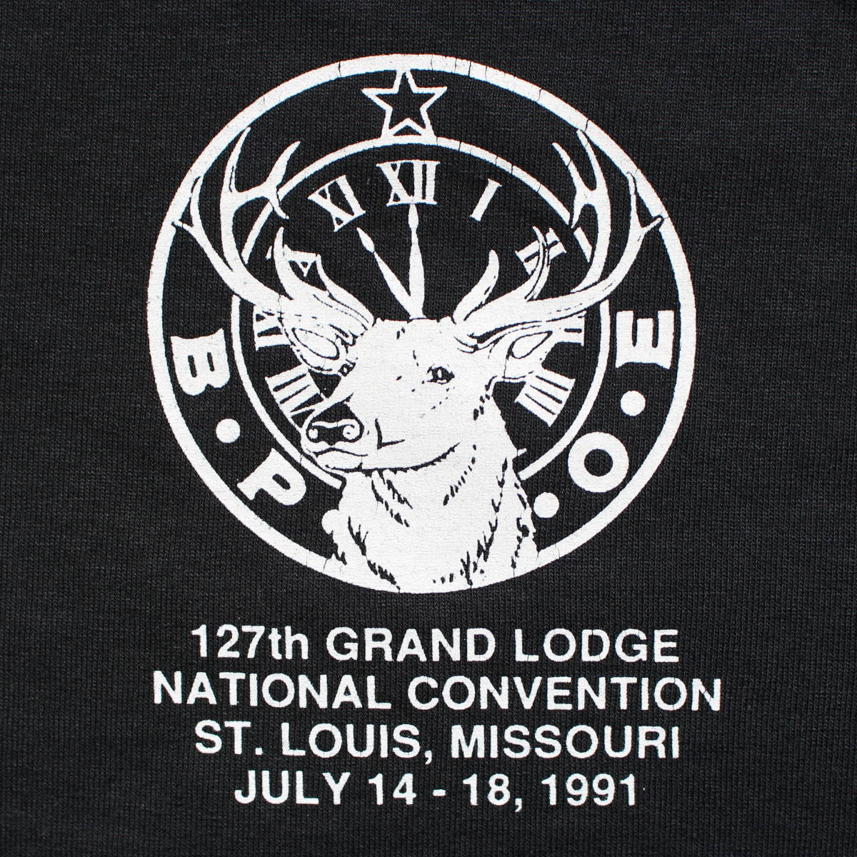 新品1991年 ヘラジカ ヴィンテージ Tシャツ ムース トナカイ カリブー エルクUSAアメリカ アラスカ ロッジ 鹿 アート 古着XL オールド 画家_画像5