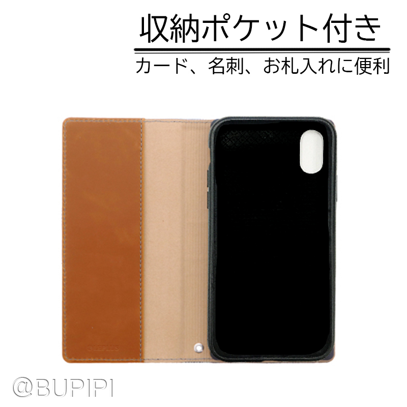 手帳型 スマホケース 高品質 iphone X XS 対応 デニム生地 カバー 本革調 レザー ブルーの画像3