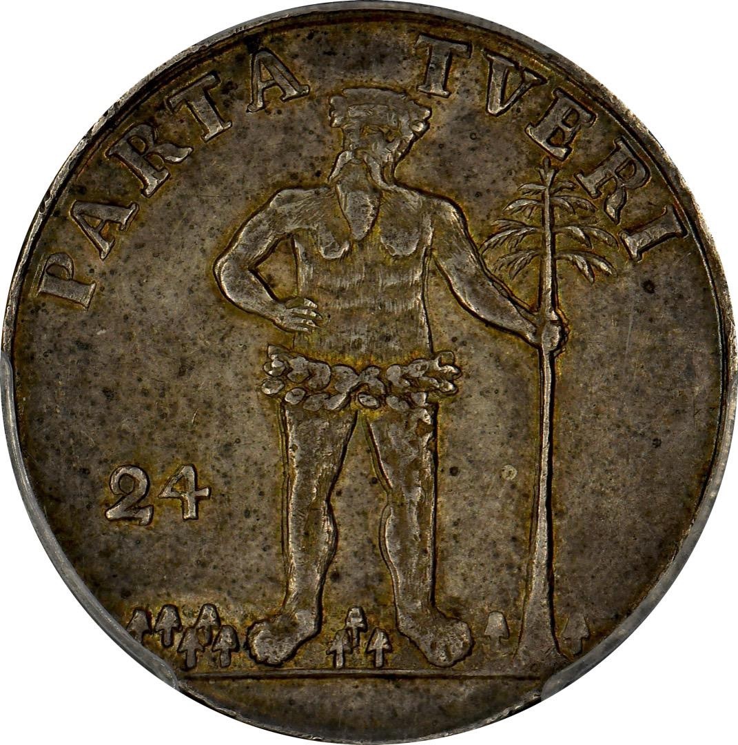 P社TOP最高鑑定】ドイツ 野蛮人銀貨 24Mgr PCGS AU58 極美品 銀貨 レア