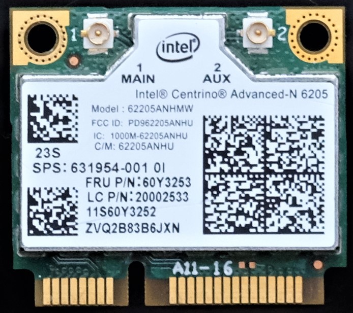 無線LANカード Intel Advanced-N 6205（62205ANHMW） デュアルバンド(2.4/5GHz) ：動作確認済  JChere雅虎拍卖代购