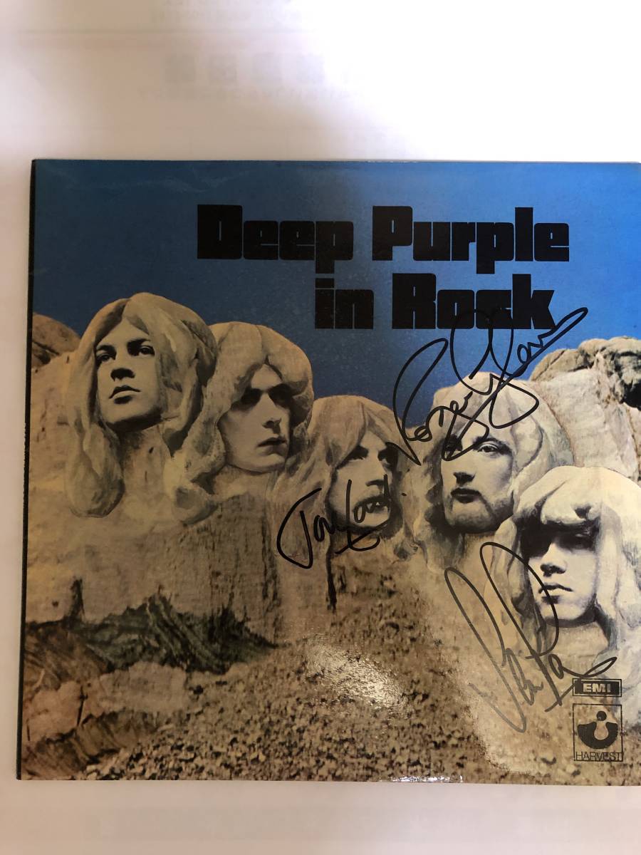 貴重盤　DEEP PURPLE サイン入りLP　IN ROCK EMIハーベスト　同梱可能_画像1