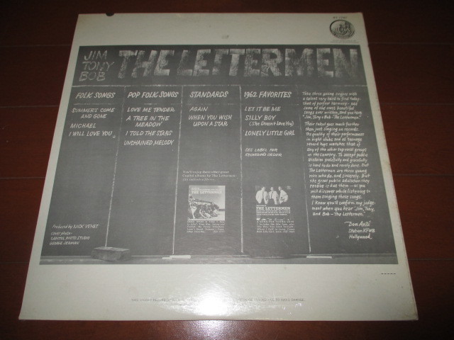 the lettermen / jim, tony and bob (US盤オリジナル未開封送料込み!!)_画像2