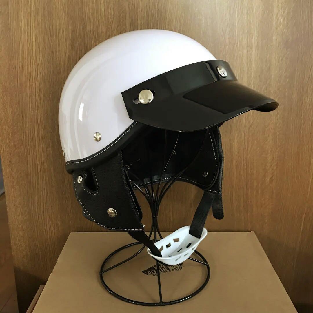 送料無料 目深く被れる ショーティーヘルメット ホワイト ポリス イージーライダース BELL BUCO ハーフ 半帽 オーシャンビートル TT&CO