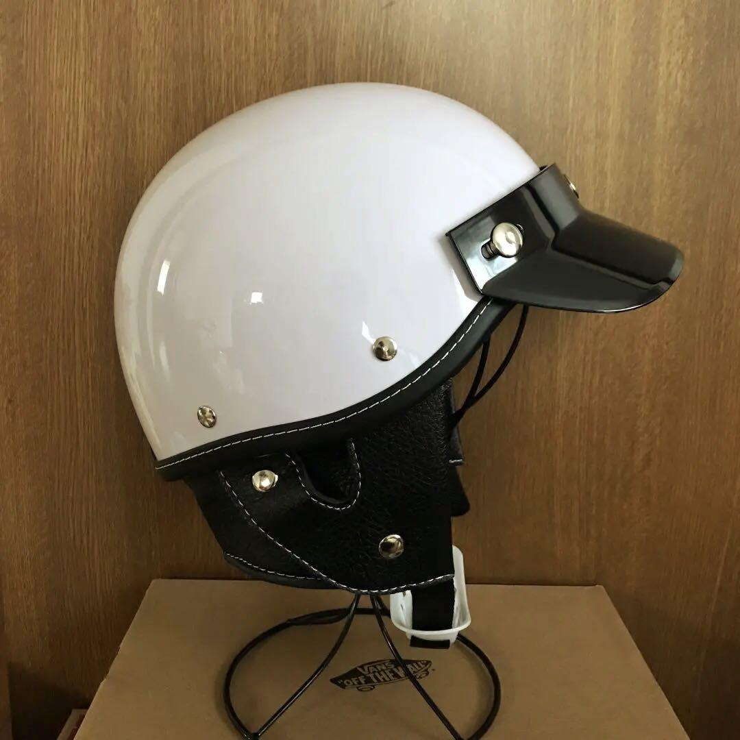 送料無料 目深く被れる ショーティーヘルメット ホワイト ポリス イージーライダース BELL BUCO ハーフ 半帽 オーシャンビートル TT&CO