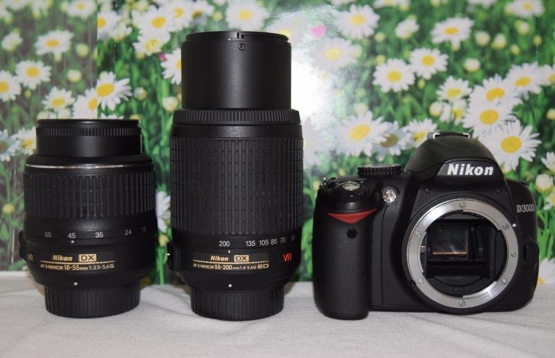 定番の冬ギフト Nikon ニコン D3000一眼レフダブルレンズ初心者に