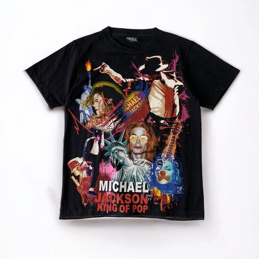 VINTAGE 00's 美品 マイケルジャクソン 追悼 コラージュ Tシャツ MICHAEL JACKSON 09年 00's ロックTシャツ バンドT 1958-2009_画像2