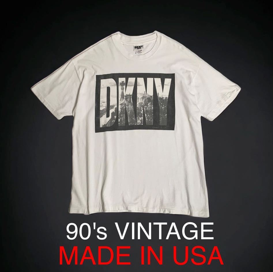 今週激安商品 希少 90's USA製 VINTAGE DKNY NEW YORK フォトTシャツ