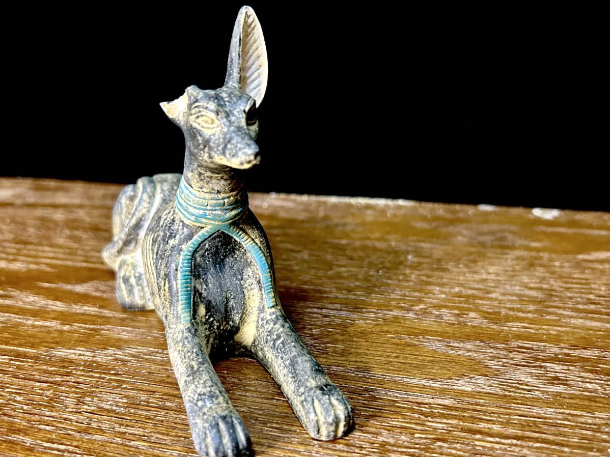 守護者!発掘品】古代エジプト アヌビス像 考古学 出土品 象形文字