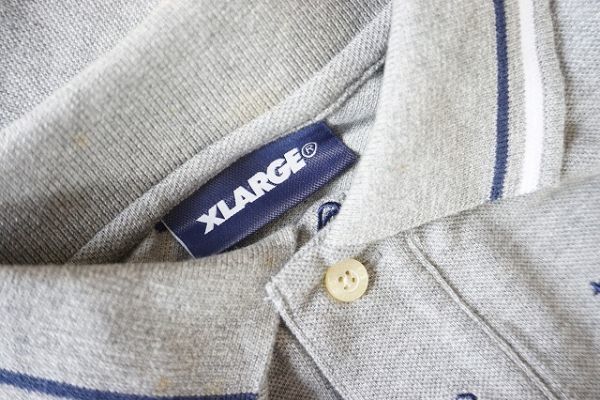 【即決】XLARGE エクストララージ メンズ ポロシャツ 半袖 刺繍 春夏 グレー系 サイズ:L 【822157】_画像4