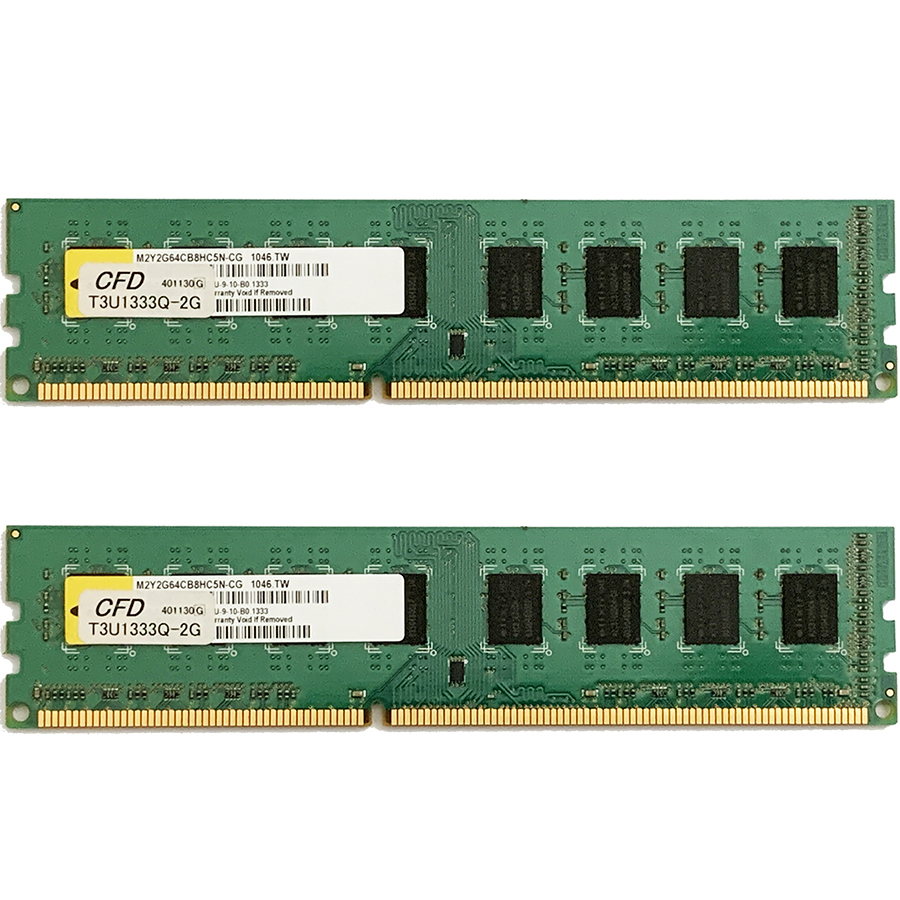 CFD elixir PC3-10600U (DDR3-1333) 2GB x 2枚組 合計4GB DIMM デスクトップパソコン用 M2Y2G64CB8HC5N-CGの2枚組_画像1