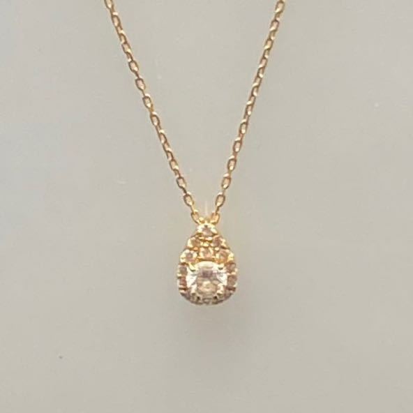 13976 Vendome Aoyama Vendome Aoyama K18 Gold колье бриллиант 0.12ct Drop . с коробкой бренд аксессуары 