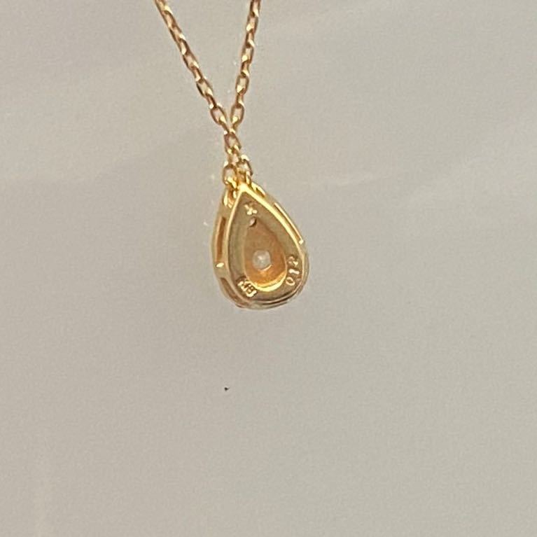 13976 Vendome Aoyama Vendome Aoyama K18 Gold колье бриллиант 0.12ct Drop . с коробкой бренд аксессуары 