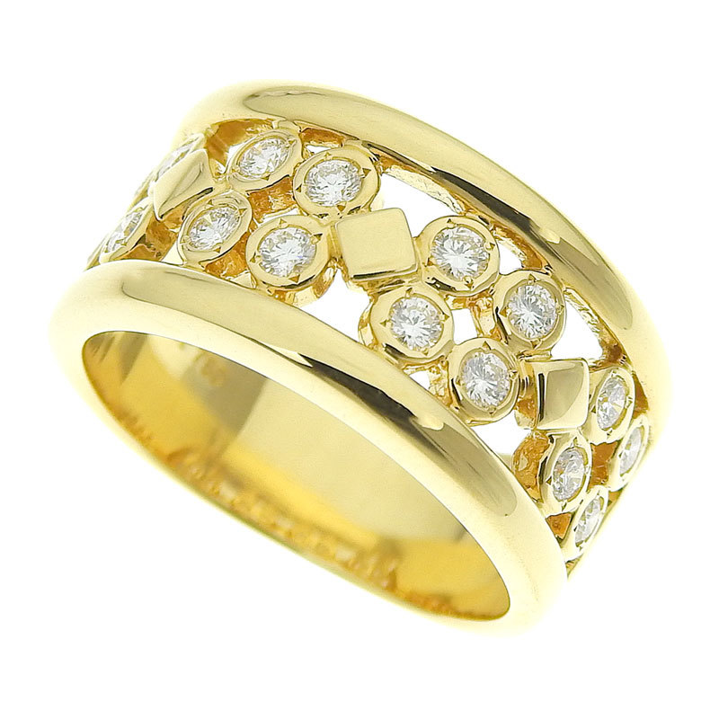 クリスチャン ディオール リング 11.5号 K18YG ダイヤモンド 新品仕上済 イエローゴールド 指輪 ジュエリー 中古 送料無料