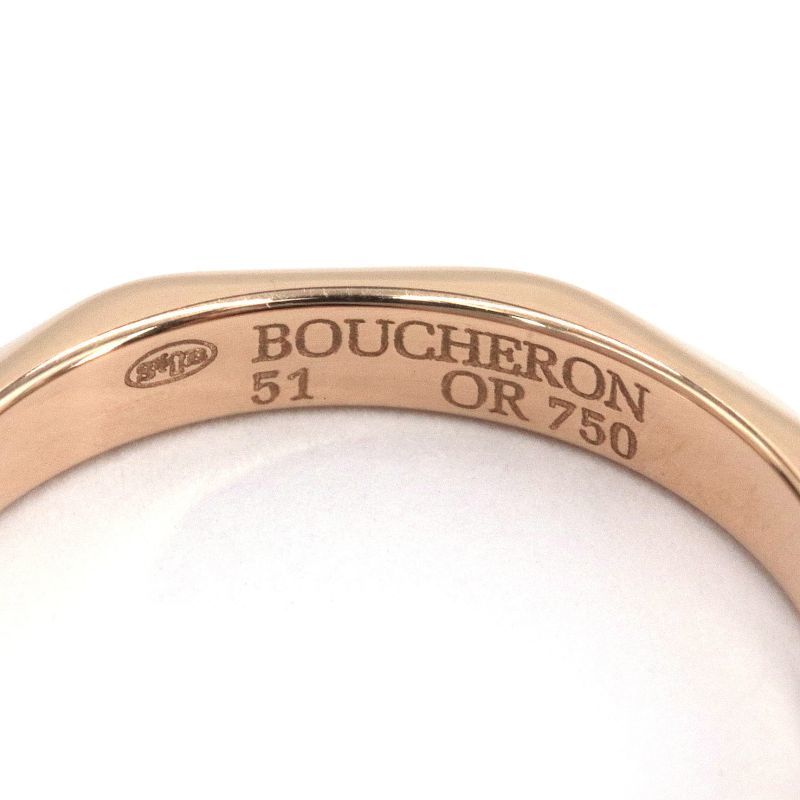  Boucheron fa set ring #51 10.5 number K18PG diamond new goods finish settled pink gold ring jewelry metal 3.4g used free shipping 