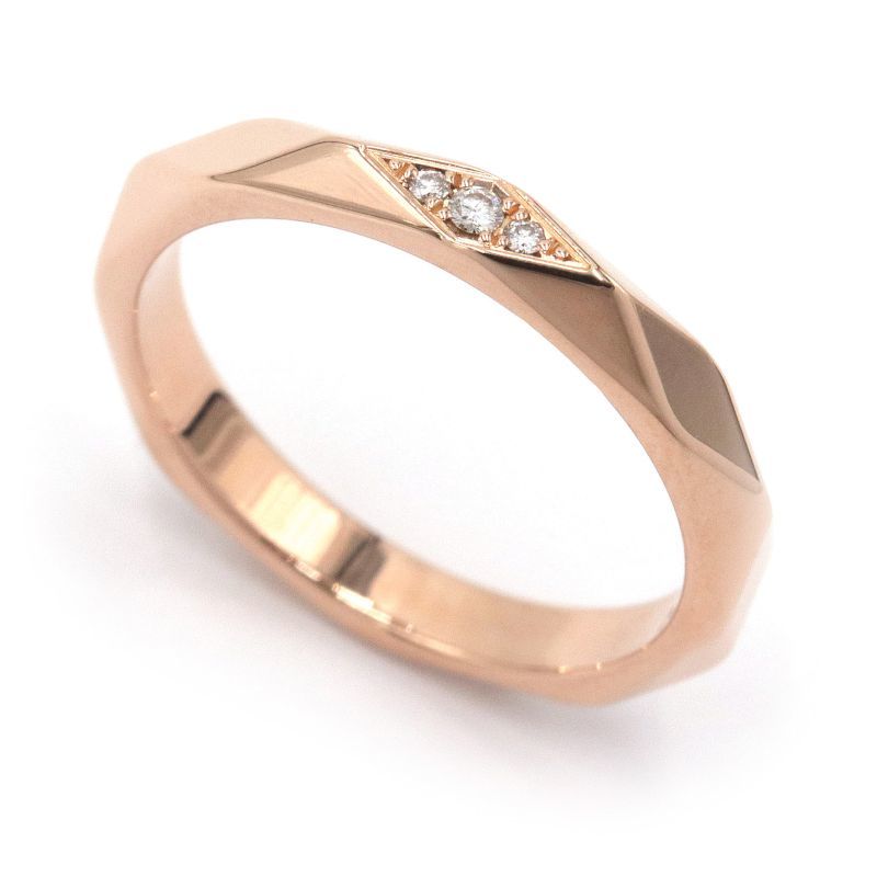  Boucheron fa set ring #51 10.5 number K18PG diamond new goods finish settled pink gold ring jewelry metal 3.4g used free shipping 