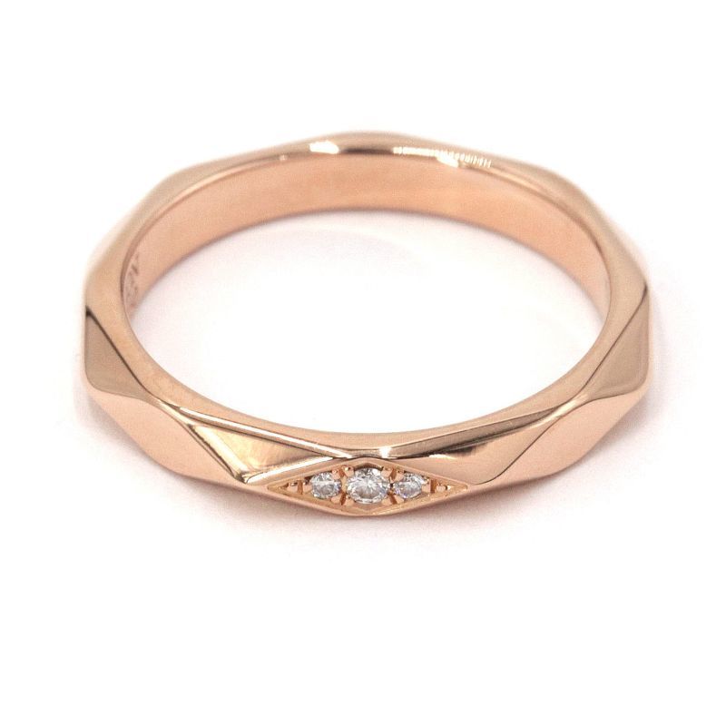  Boucheron fa set ring #51 10.5 number K18PG diamond new goods finish settled pink gold ring jewelry metal 3.4g used free shipping 