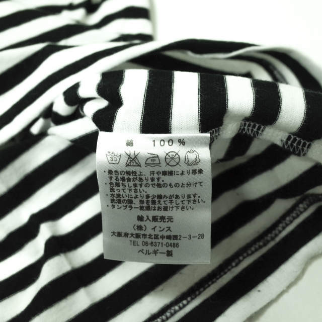 pyjama clothing ピジャマクロージング ベルギー製 Border ?U-Neck Tee ボーダーUネックTシャツ S ブラック/ホワイト カットソー g9606_画像7