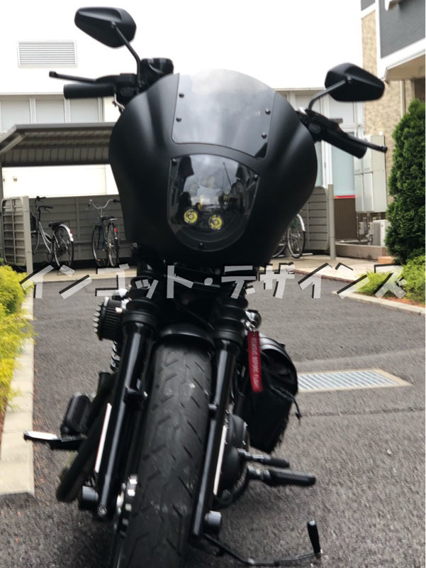 インゴットデザインズ ネジ類付き クラブスタイル クォーターフェアリング用 上側 スモークレンズ ハーレー フリスコ サンズオブアナキー