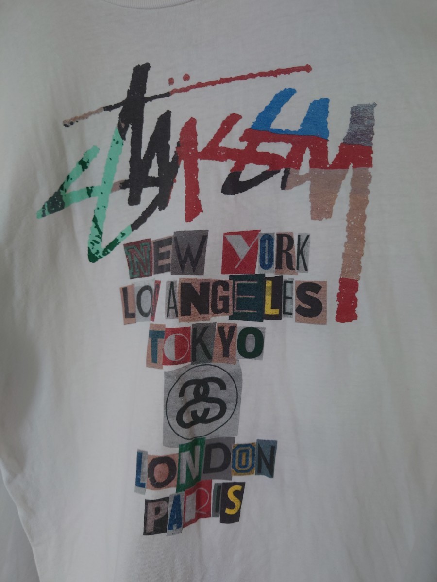 STUSSY ステューシー Tシャツ 半袖 ホワイト 白 Lサイズ メンズ 古着