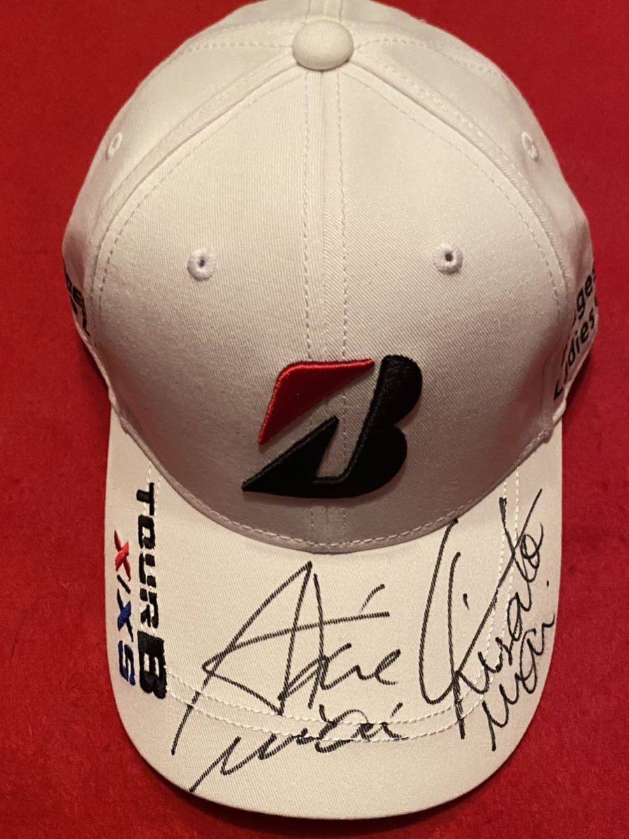 JLPGA rock . Akira love * rock . thousand . sisters with autograph 2023 Bridgestone Lady's open convention memory cap new goods 