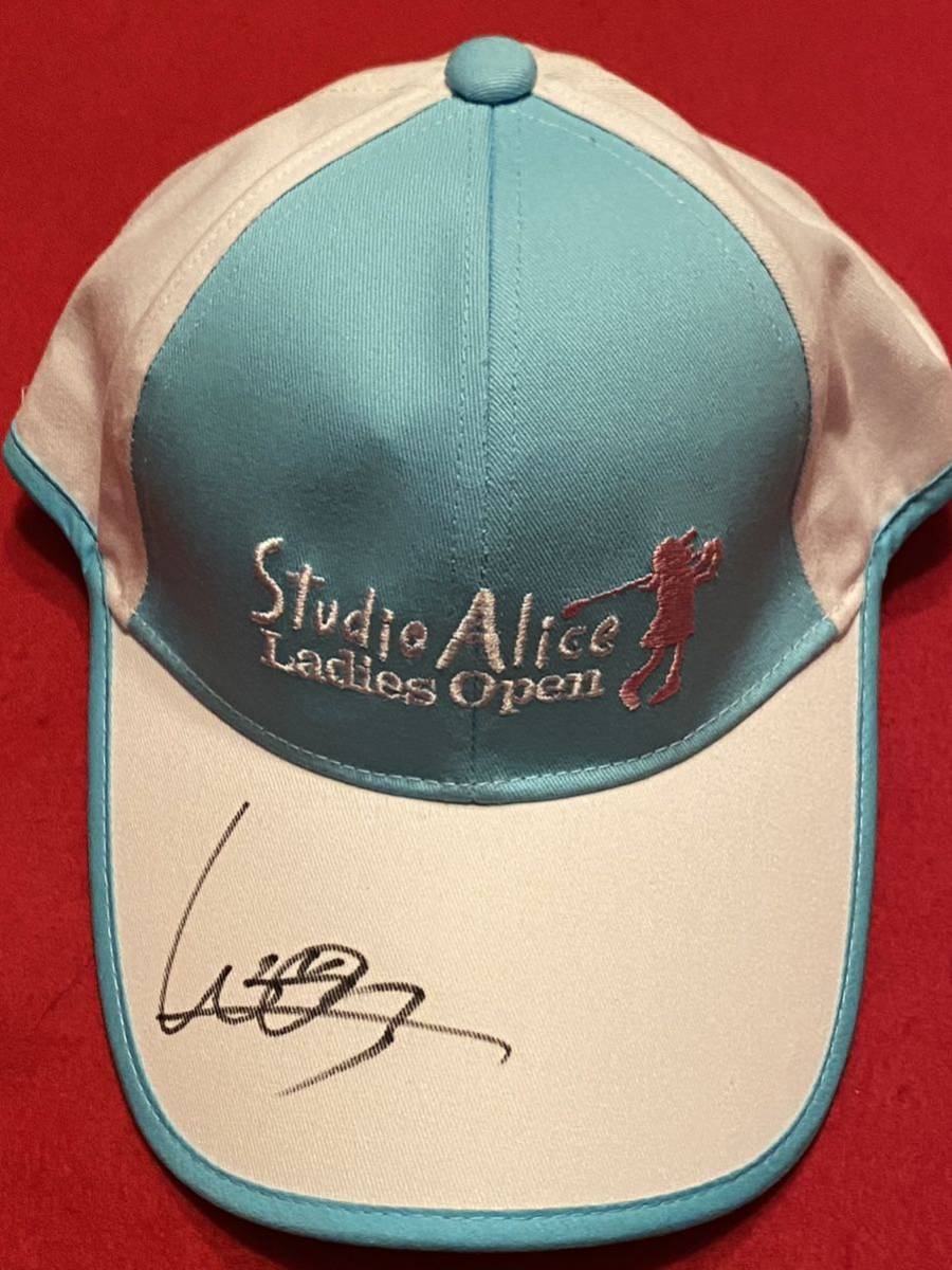 JLPGA.. Hyuga city . with autograph Studio Alice Lady's open convention memory cap new goods 