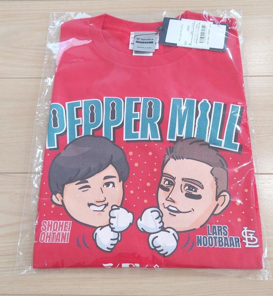 大谷翔平＆ヌートバー イラストTシャツ Lサイズ レッド 新品未開封