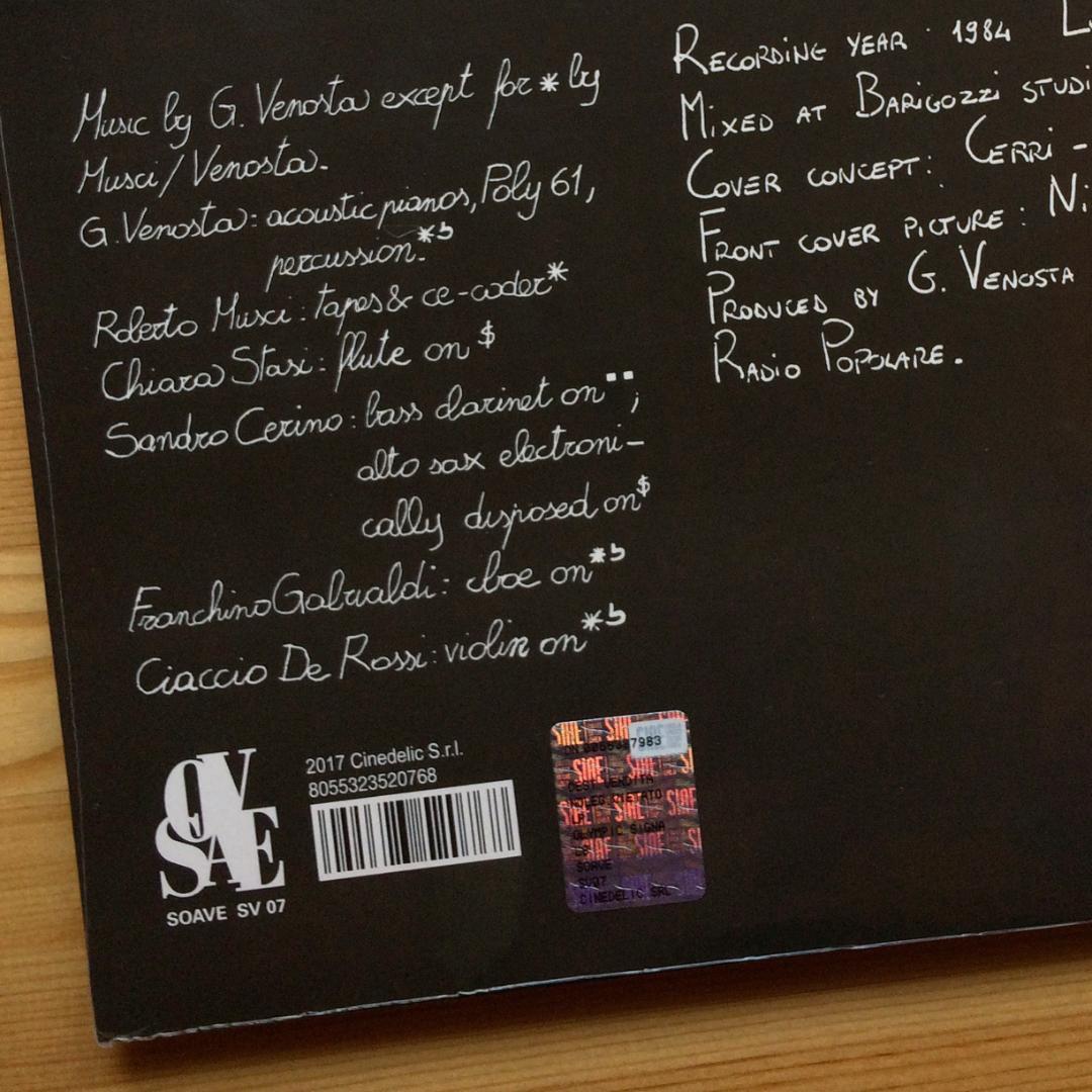 Giovanni Venosta Olympic Signals 2017年 LPレコード 新品未開封 イタリア産霊性ミニマル/コラージュ Soave SV07 Roberto Musciの画像4