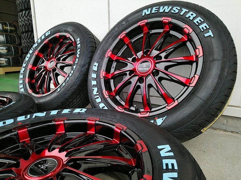 200系ハイエース タイヤホイール 新品4本セット ALLENCOUNTER NEWSTREET ホワイトレター 215/60R17 17インチ BD12