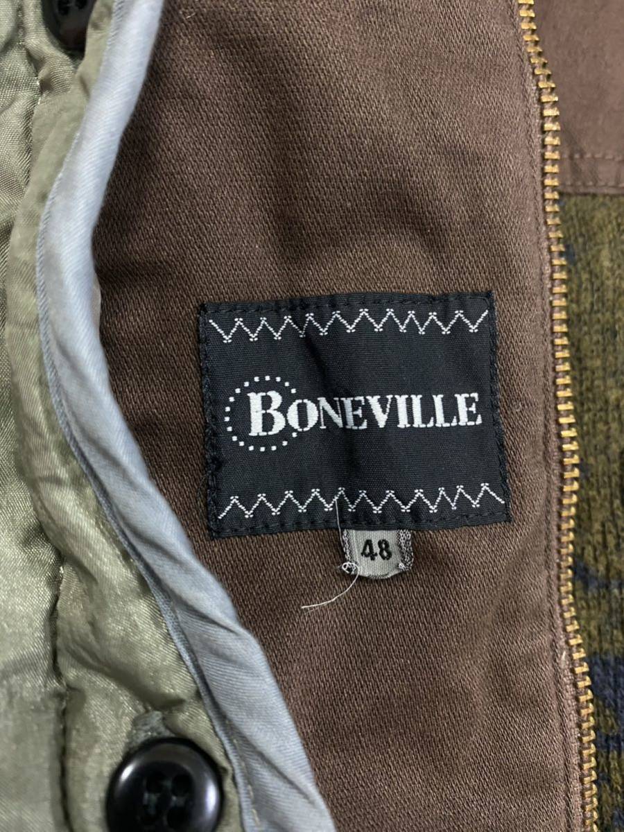 90s ■ BONEVILLE ボンネビル C.P. COMPANY シーピーカンパニー ■ ライナー着脱可 ノルディック柄 ウール切替 フーディー ジャケット 48_画像4