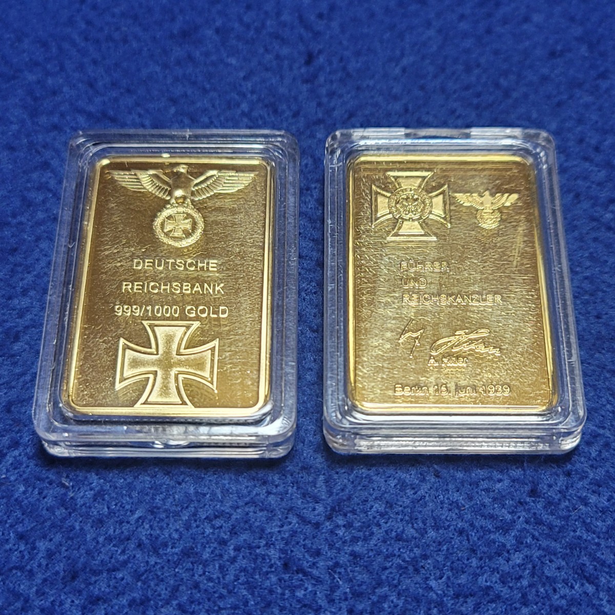 □ナチス□金塊□レプリカ□ドイツ 金貨 帝国銀行 ライヒスバンク