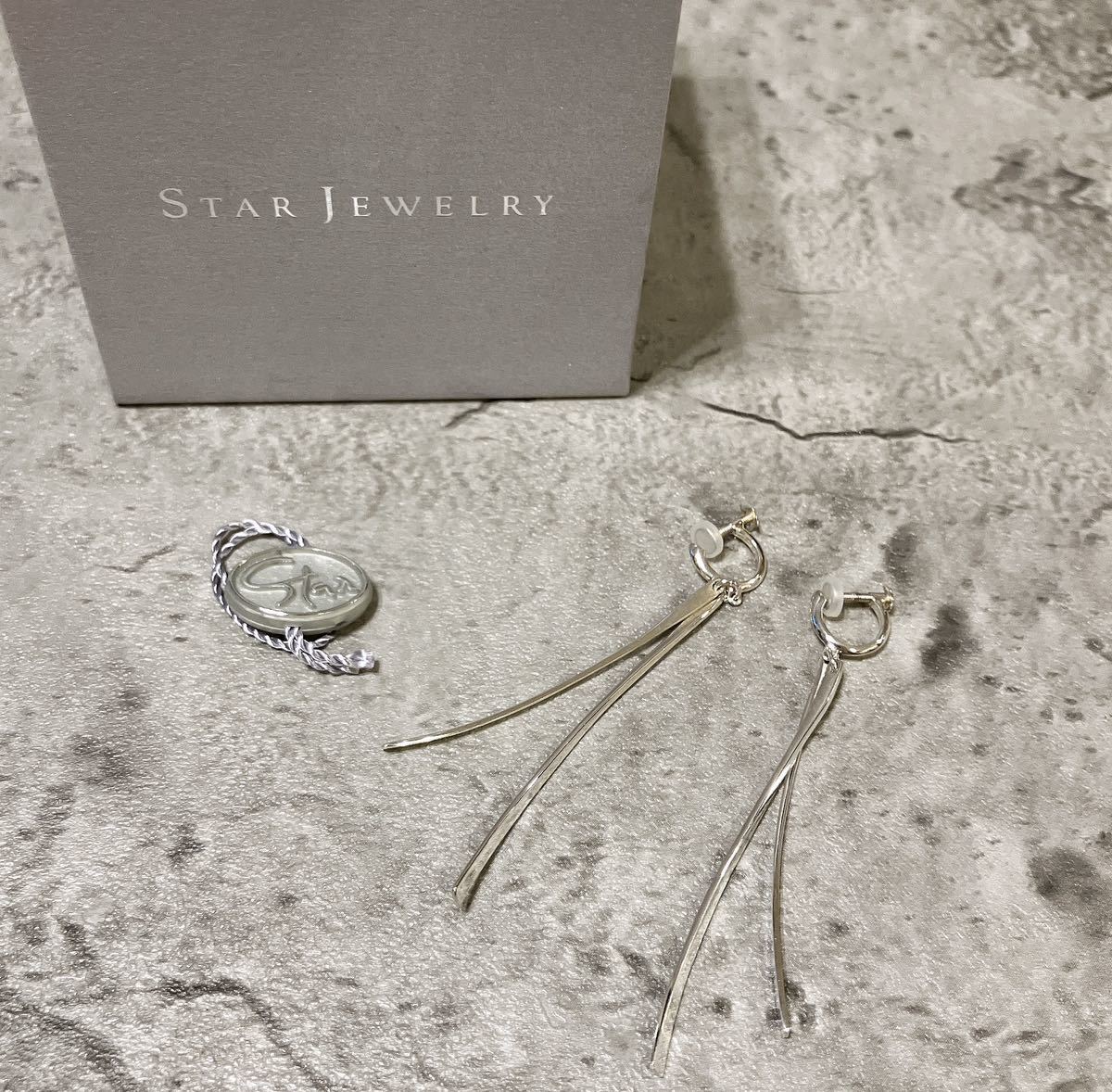 上質で快適 Star 美品 jewelry シルバー ロング イヤリング スター