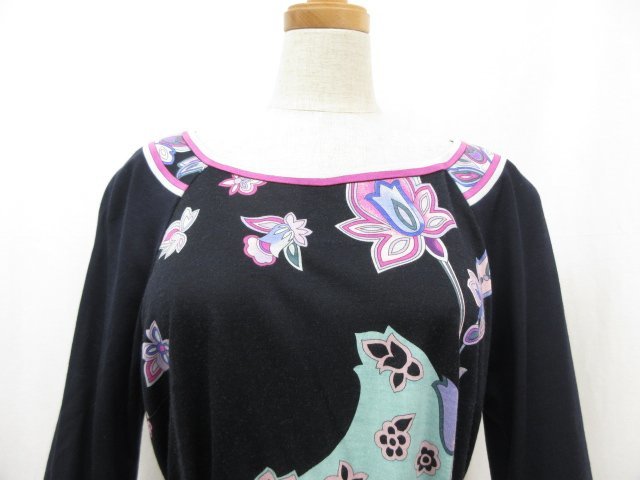 美品【レオナール LEONARD】 シルク×ウール プリント ワンピース